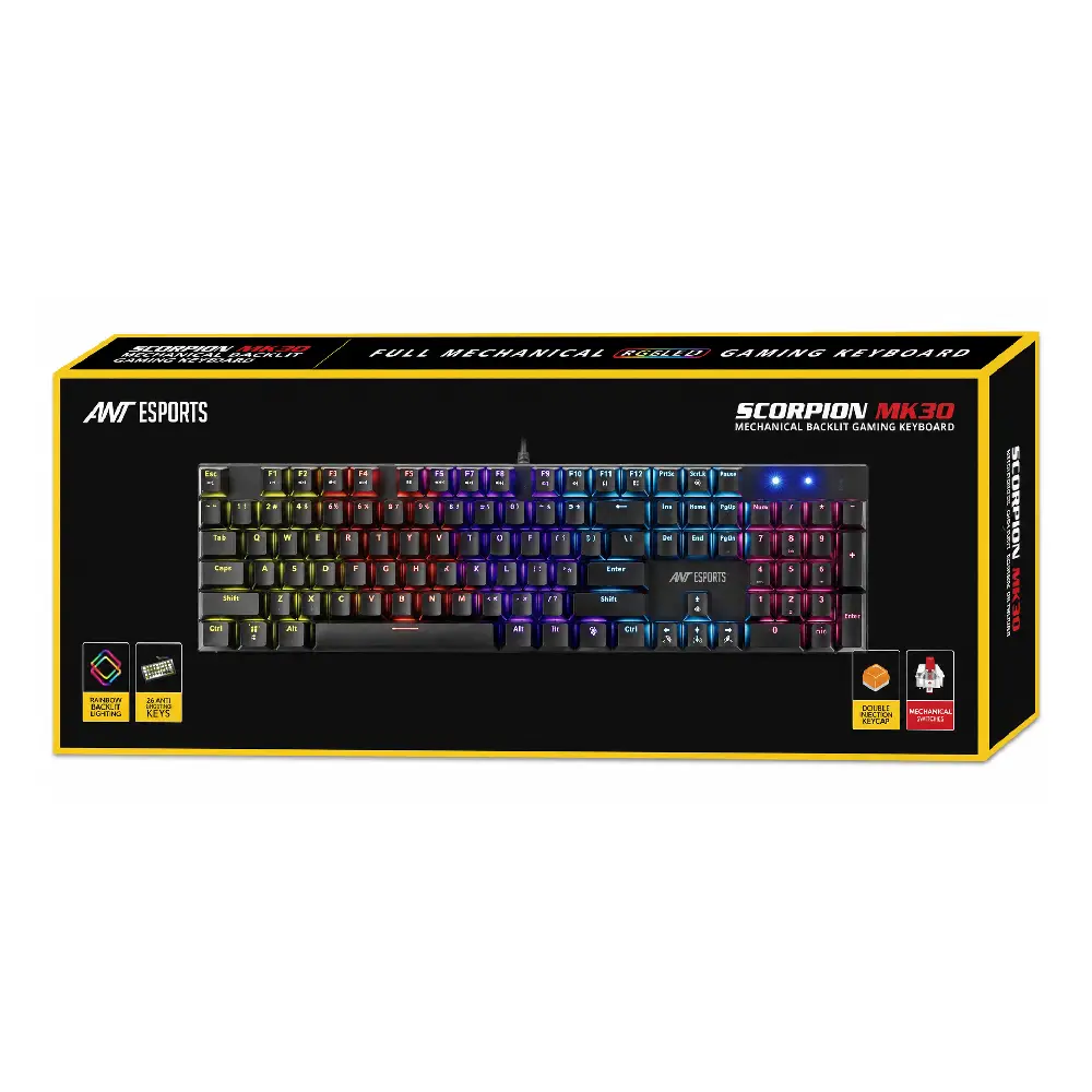 Ant Esports USB Mechanical Gaming RGB Keyboard (Scorpion MK30) view 8